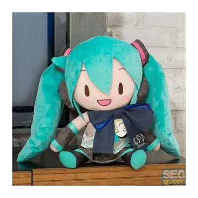 初音未来fufu玩偶MIKU周边抱枕雪未来樱粉毛绒公仔儿童生日礼物女 32cm 绿色初音【带蝴蝶结】 现货