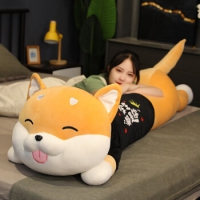柴犬抱枕毛绒玩具狗柴犬公仔大号狗狗布娃娃玩偶长条枕女孩床上睡觉抱送女生...