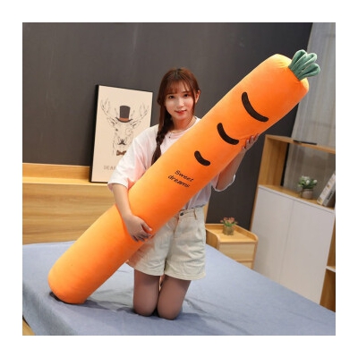 可爱长条枕抱枕女生睡觉大枕头可拆洗圆柱孕妇床上宿舍学生夹腿细 圆柱抱枕胡萝卜 130cm(带内胆，可拆洗)