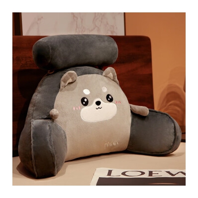 邂逅的青春冰豆豆床头软包大靠背沙发靠垫枕头床上看书床靠护腰垫靠枕抱枕夏 么么哈士奇款 大号70*50cm【可拆洗】